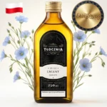 świeży olej lniany tłoczony na zimno