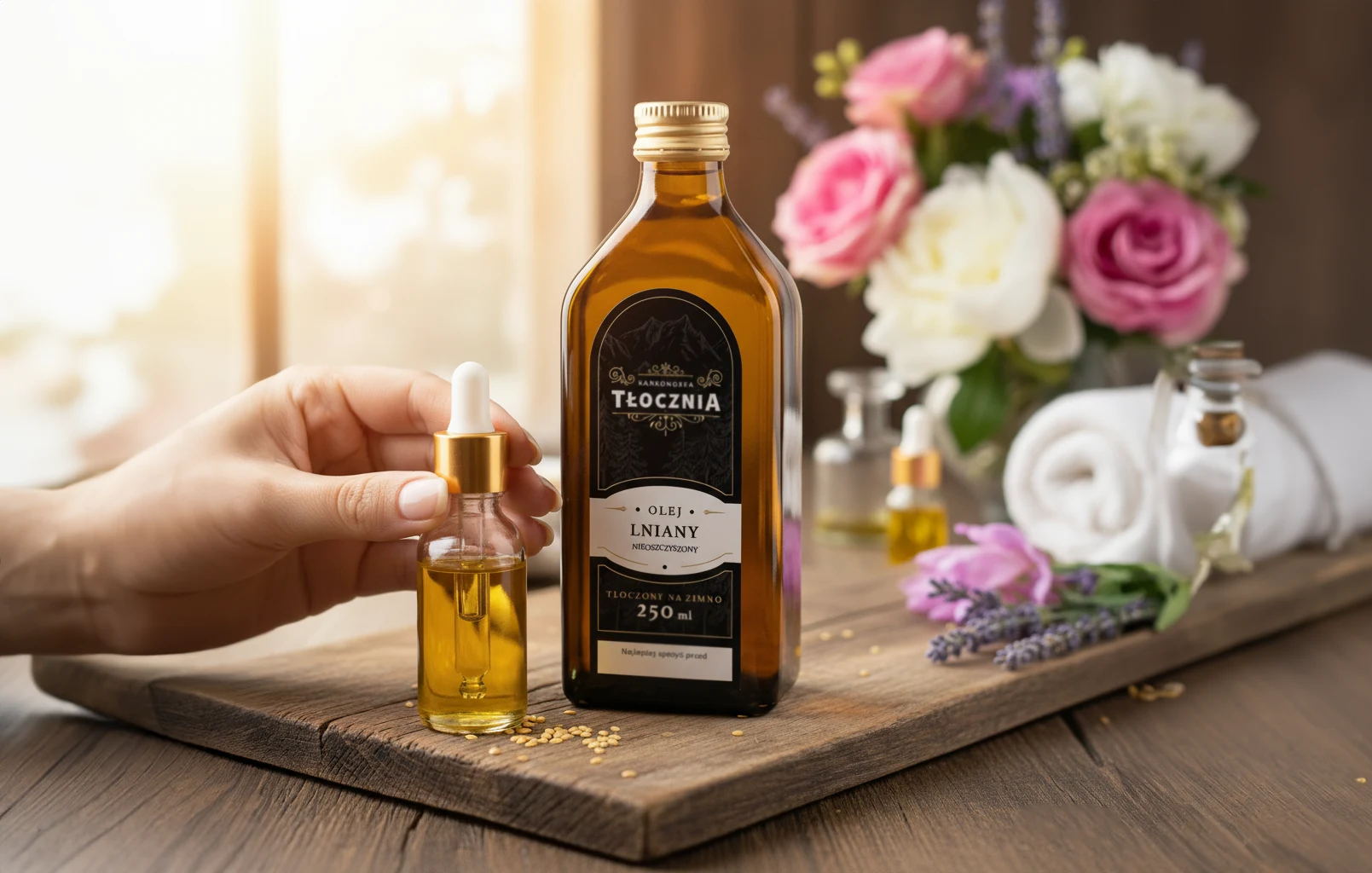 Olej lniany na skórę i włosy