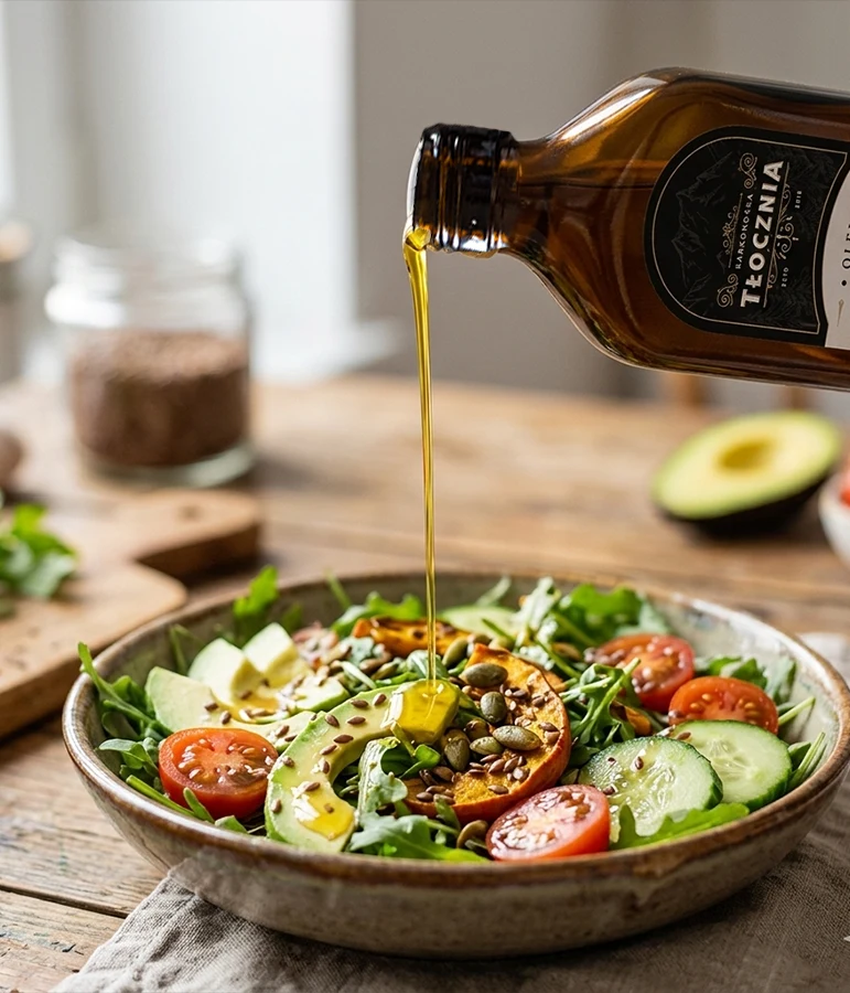 dressing cytrynowy z olejem lnianym