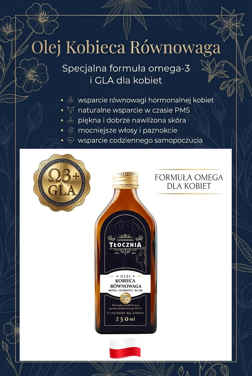 naturalne oleje roślinne bogate w kwasy omega 3 i GLA a dieta na włosy