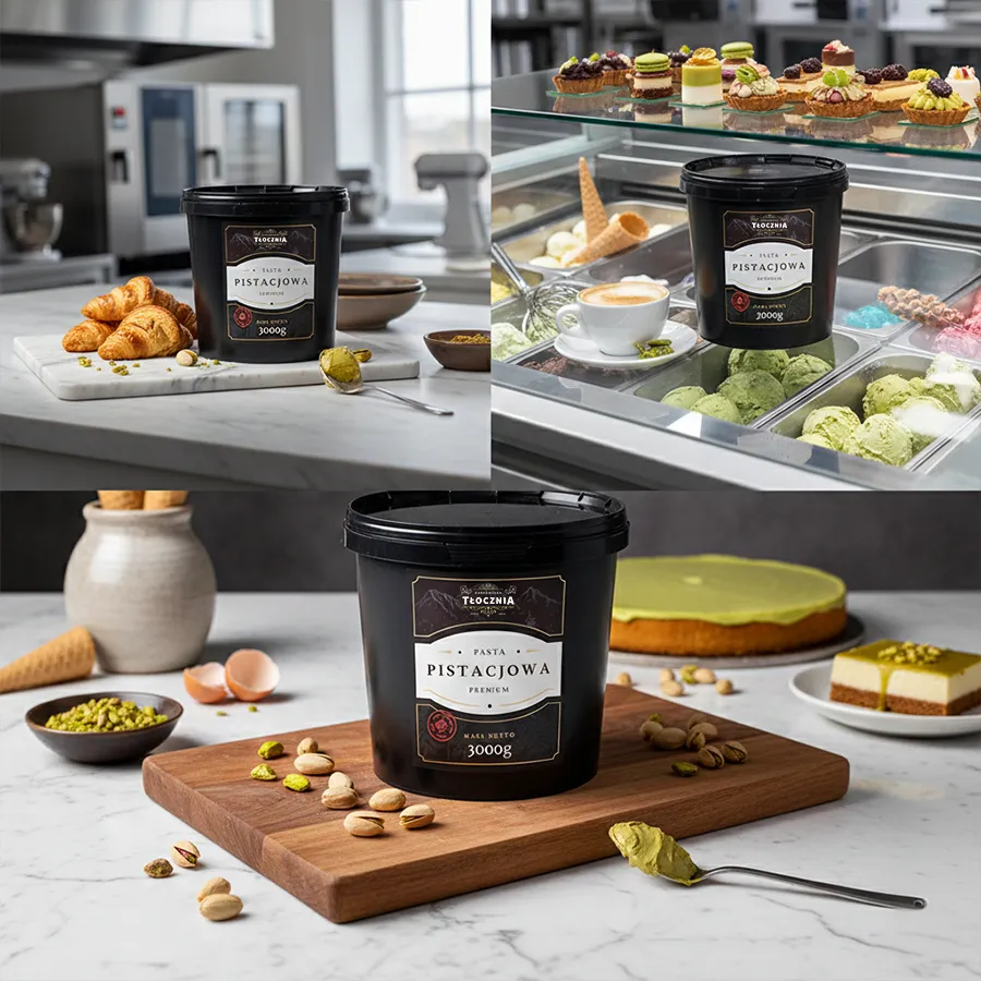 Masło pistacjowe 3 kg do gastronomii – pasta z pistacji 100% premium do lodów, deserów i dubajskiej czekolady